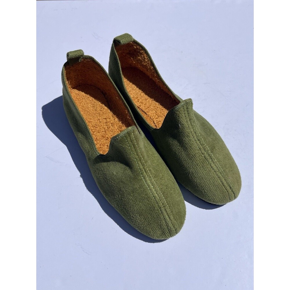 Vintage Unbranded Green Microfiber Fabric Venetian Loafers Women Size 5 B
